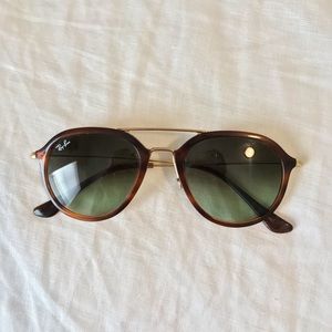 Brown Round Double Bridge Ray Bans